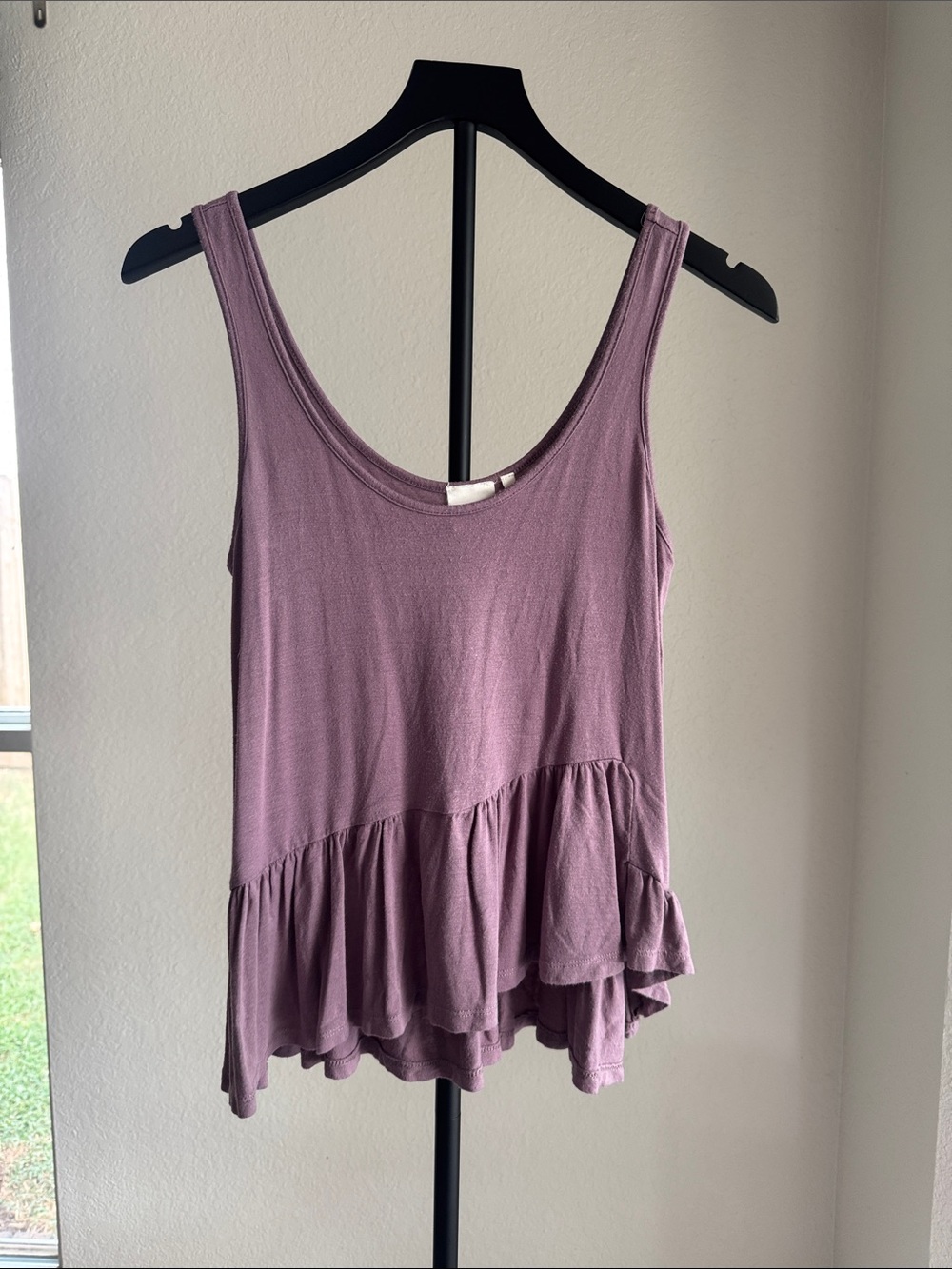 Good Luck Gem Mauve Ruffle Tank Top